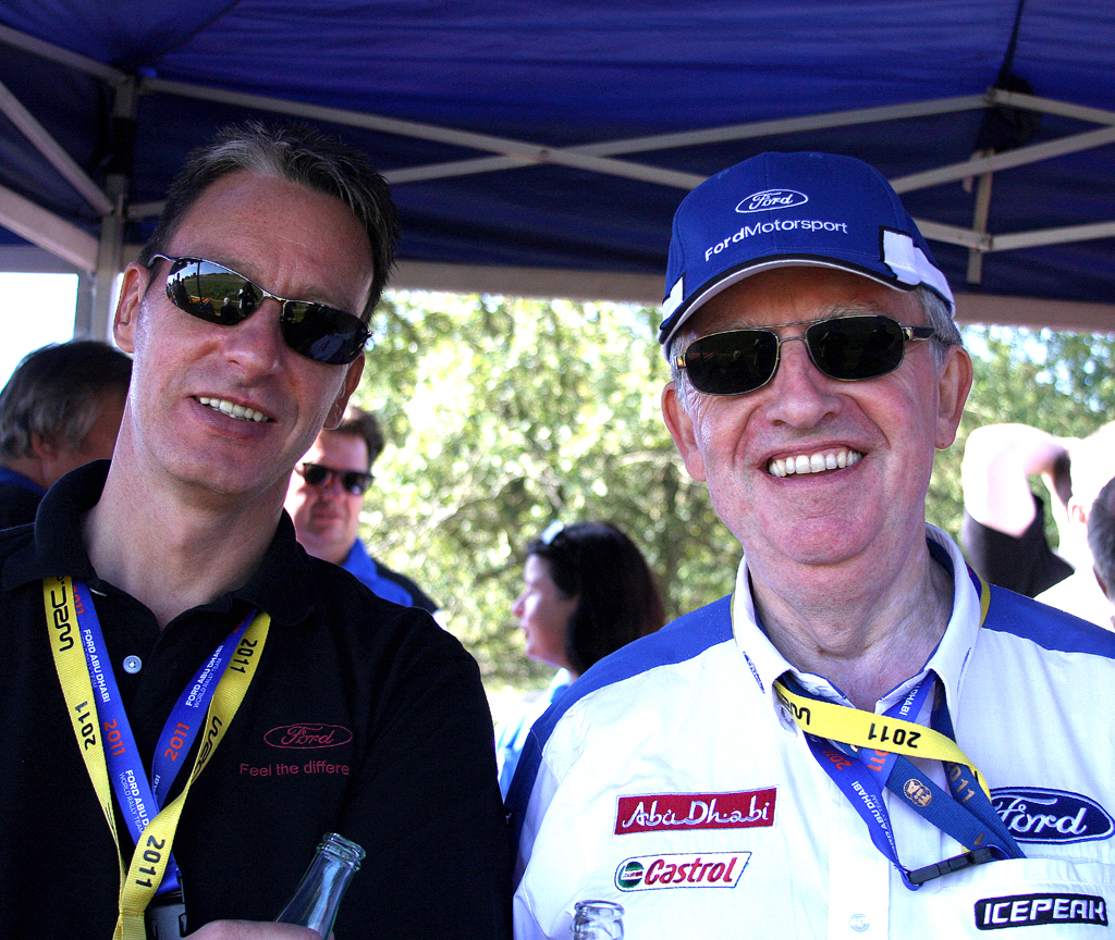 Im Rallye-Fieber: Ford-Deutschland-Sprecher Ralph Caba (links), Ford-Europa-Kollege Ian Slater. 