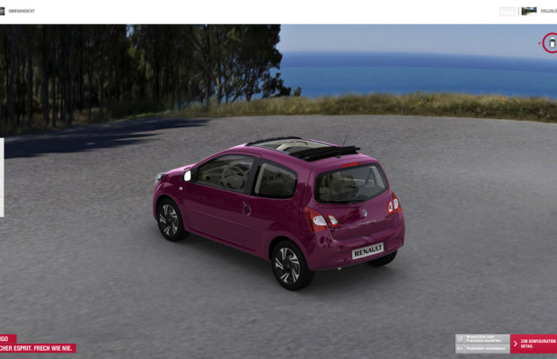 Renault-Internetseite jetzt mit 3-D-Konfigurator