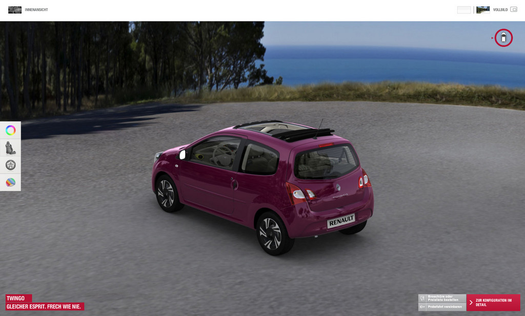 Renault-Internetseite jetzt mit 3-D-Konfigurator