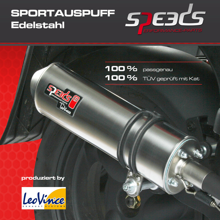Speeds bietet Sportauspuff für 50er-Roller von Kymco