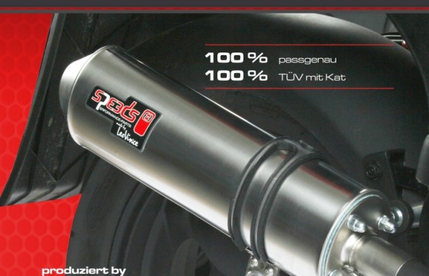 Speeds nimmt neuen Edelstahl-Sportauspuff für Scooter ins Programm