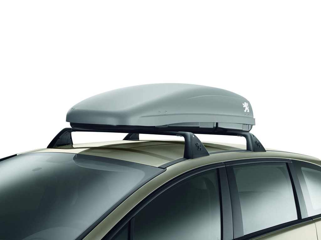 Träger und Dachbox von Peugeot.