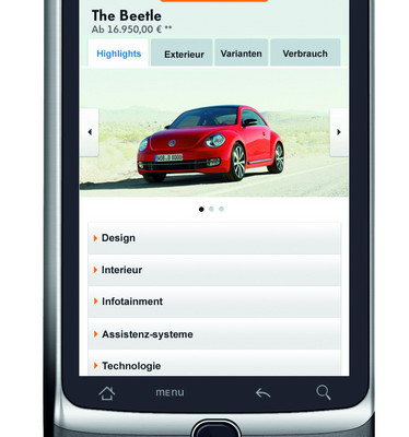 Volkswagen präsentiert mobile Website