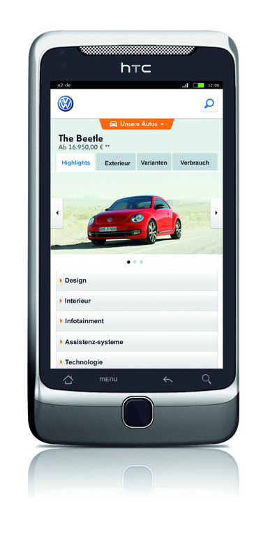 Volkswagen präsentiert mobile Website