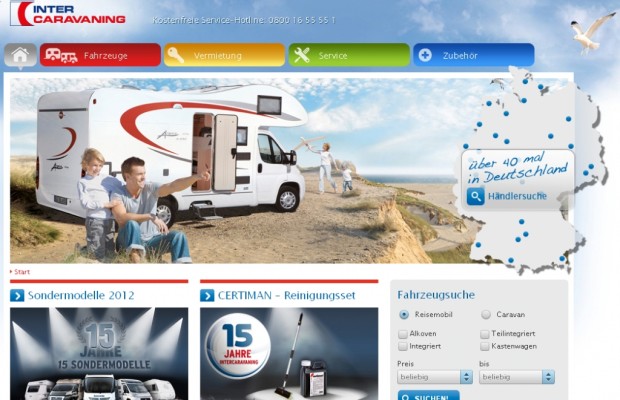 Intercaravaning mit neuer Webseite
