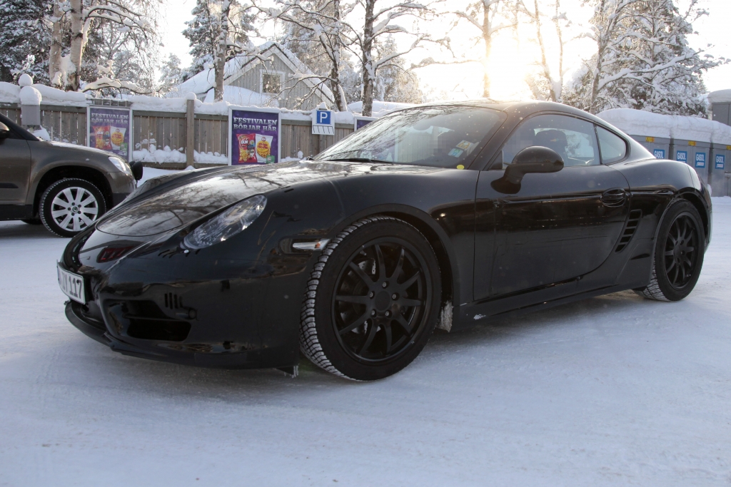 Erwischt: Porsche Cayman - Reptil im Schnee