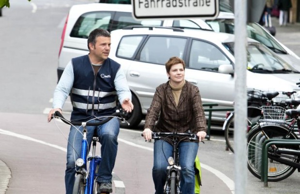 Immer auf dem Radweg bleiben