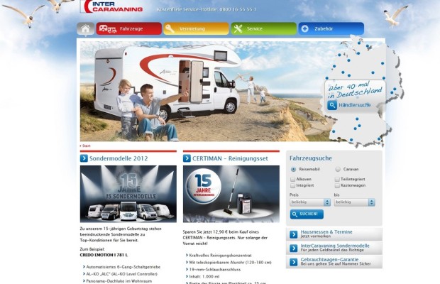 Intercaravaning mit neuem Internetauftritt