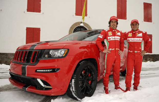 Jeep Grand Cherokee in Ferrari-Rot für Formel-1-Piloten