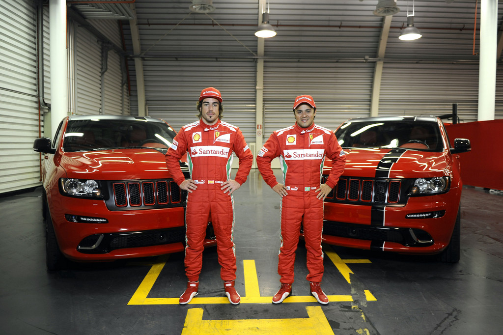 Jeep Grand Cherokee in Ferrari-Rot für Formel-1-Piloten