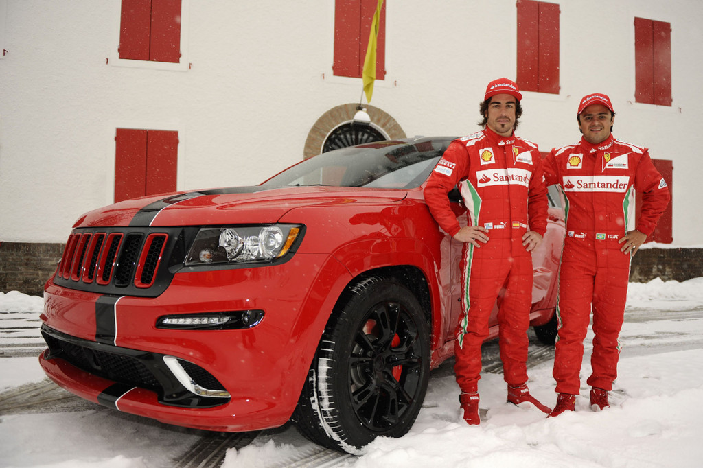 Jeep Grand Cherokee in Ferrari-Rot für Formel-1-Piloten