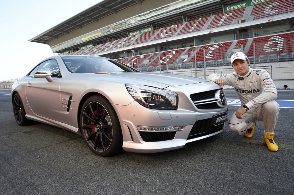 Mercedes SL 63 AMG und Nico Rosberg.