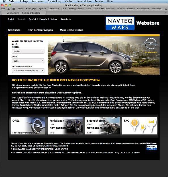 Opel startet Webstore für Navigationskarten