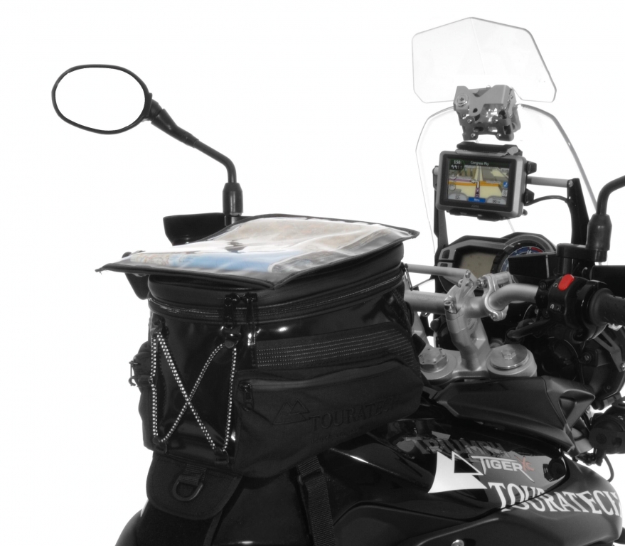 Touratech Black Edition: Tankrucksack für Triumph Tiger und Yamaha Super Ténéré