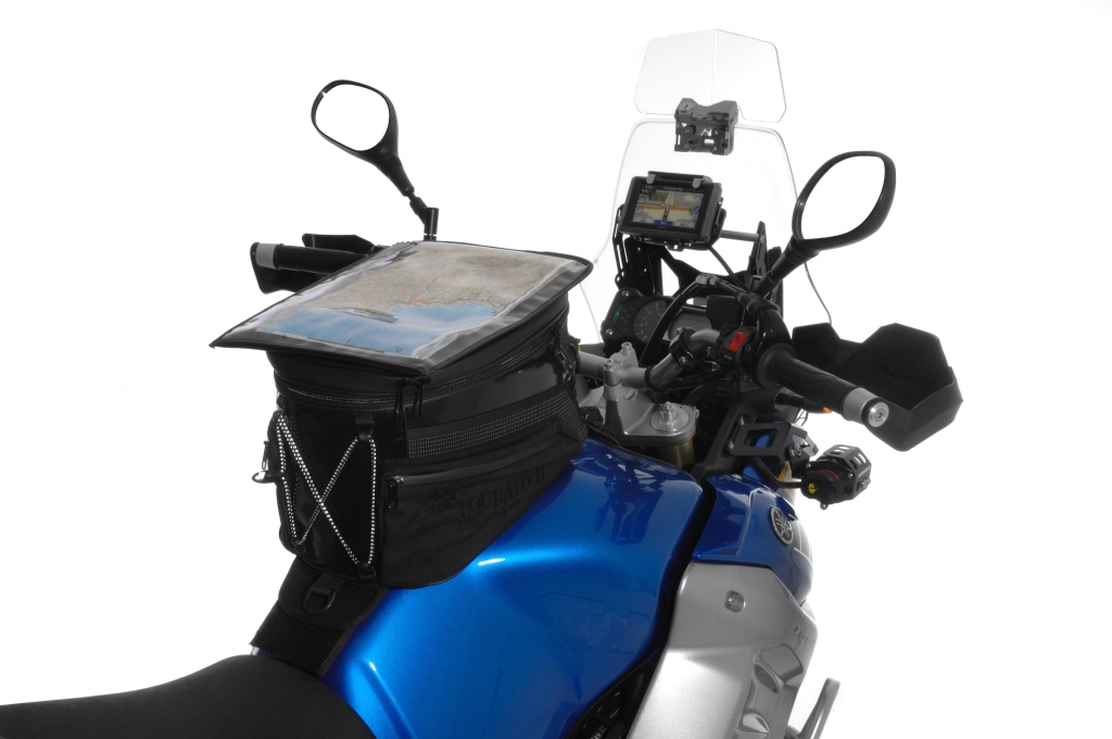 Touratech Black Edition: Tankrucksack für Triumph Tiger und Yamaha Super Ténéré