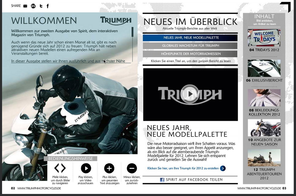 Triumph präsentiert zweite Ausgabe des E-Magazins 