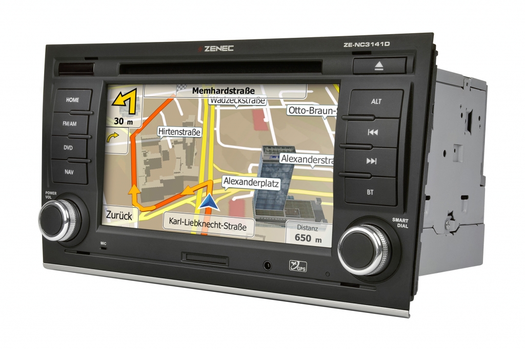 Zenec Navi für Audi A4 zum Festeinbau