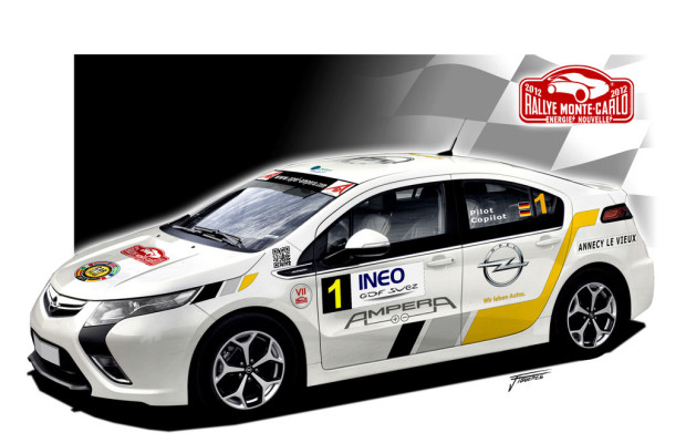 Opel Ampera bei der Rallye Monte Carlo