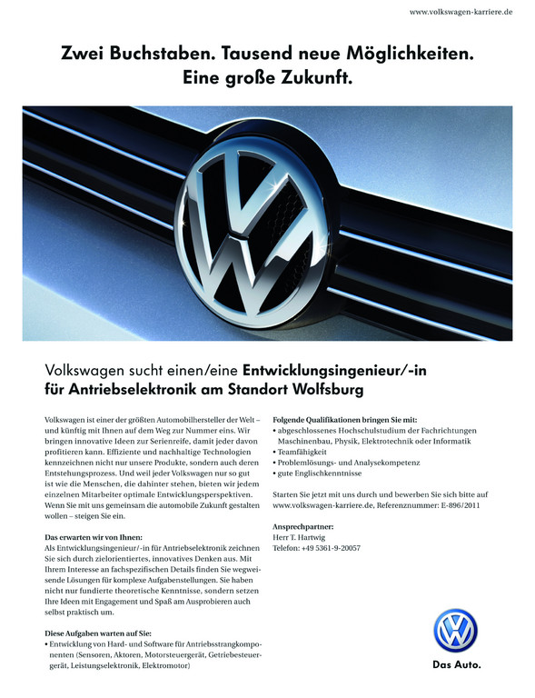 Volkswagen-Konzern für Personalanzeigen ausgezeichnet