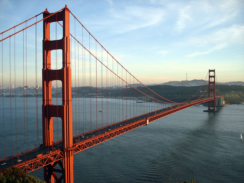 Die beliebtesten Urlaubsstrecken: Golden Gate Bridge - Quelle: Wikipedia
