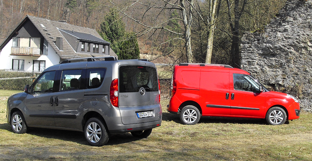 Opel Combo: Nutzwertiges Duo, links der Personen-, rechts der Kastenwagen. 