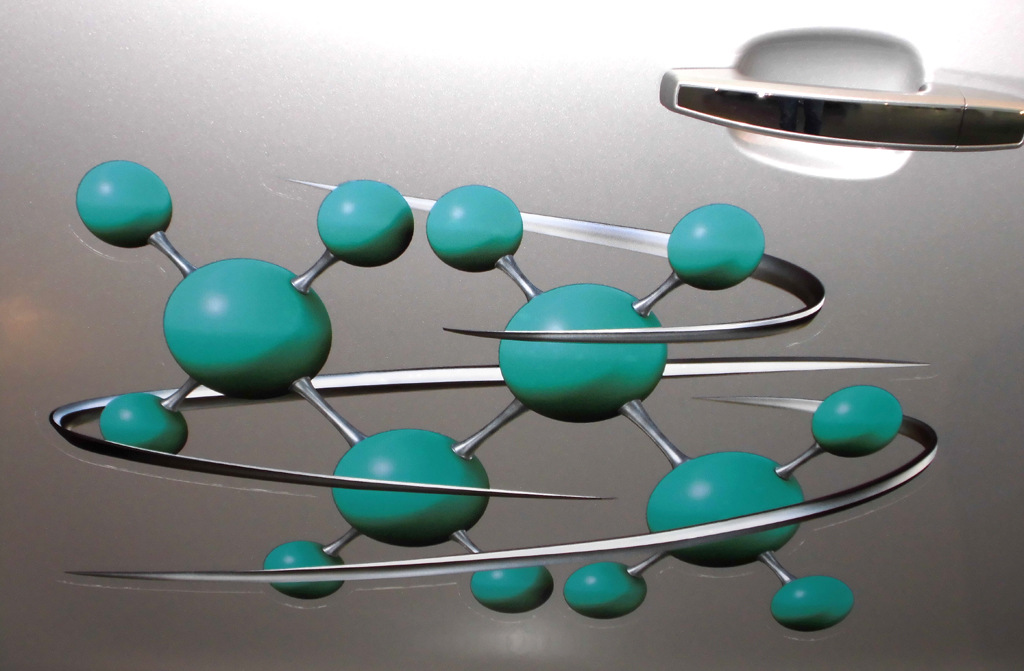 Der chemische Molekülaufbau von Auto- oder Flüssiggas LPG (für Liquefied Petroleum Gas) .