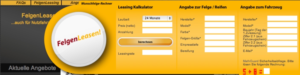 FelgenLeasen.de bietet für Gewerbetreibende das Leasing von Felgen und Kompletträdern an