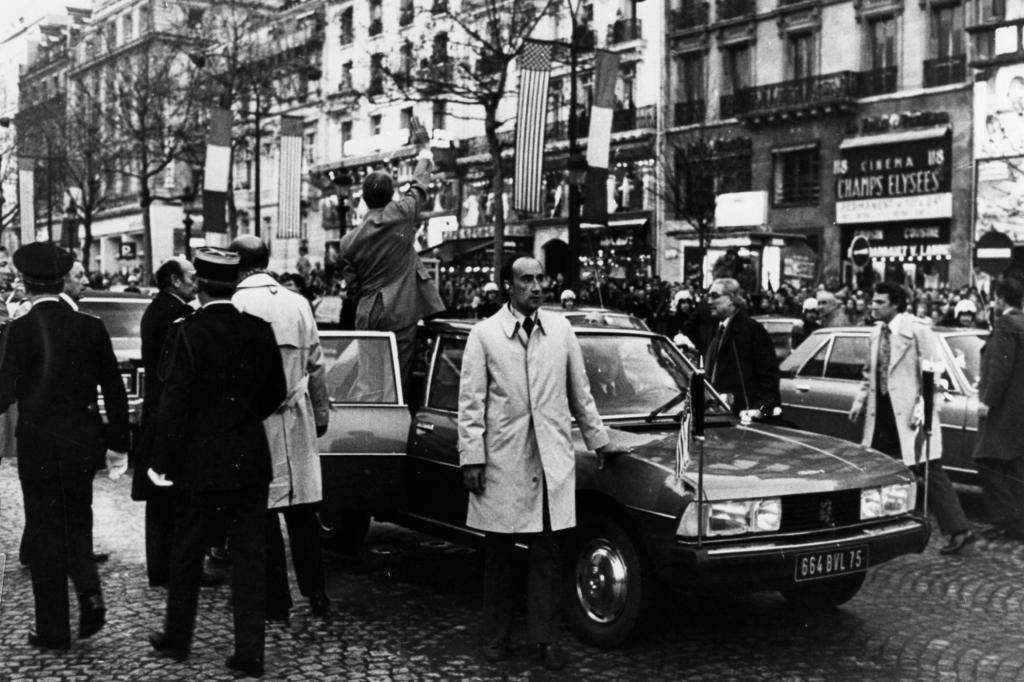 Peugeot 604 mit Valery Giscard d'Estaing und Jimmy Carter 1977