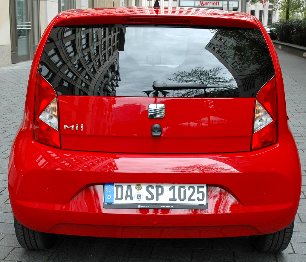 Seat Mii: Blick auf das Steilheck. 