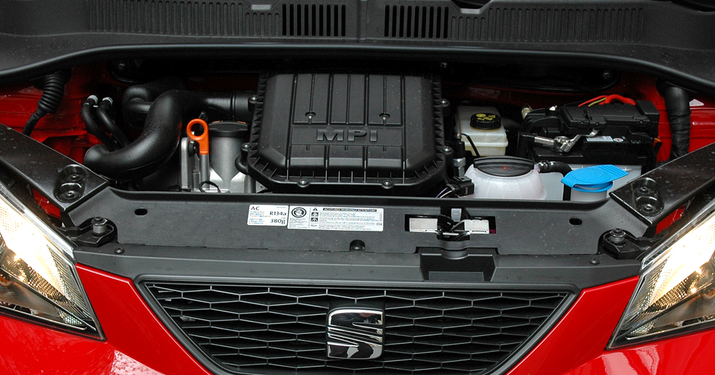 Seat Mii: Blick unter die Haube eines der beiden Dreizylinder-Benziner. 