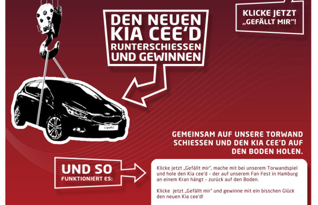 Kia veranstaltet Torwandschießen auf Facebook