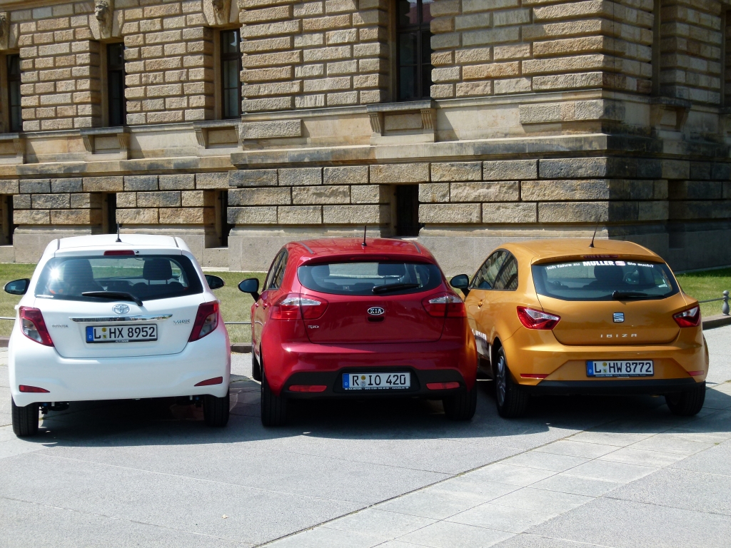 Kleinwagen-Duell: Kia Rio gegen Seat Ibiza und Toyota Yaris