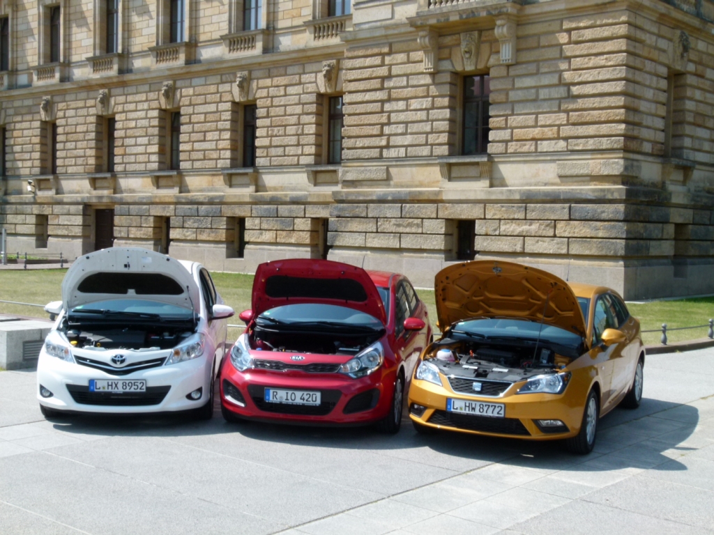 Kleinwagen-Duell: Kia Rio gegen Seat Ibiza und Toyota Yaris