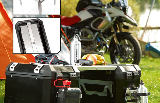 SW-Motech: TraX Motorrad-Koffersystem mit eingebautem Campingtisch