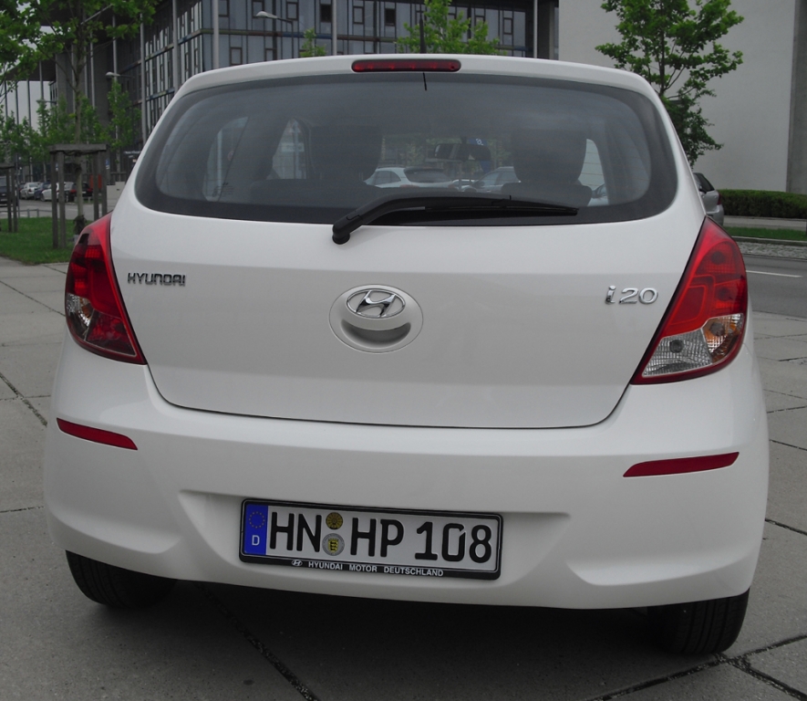 Hyundai i20: Blick auf die Heckpartie.