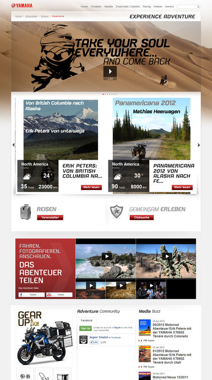 Yamaha stellt Reisebereich online