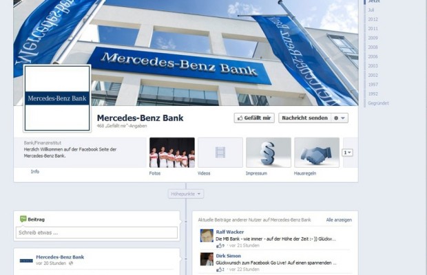 Mercedes-Benz-Bank jetzt auf Facebook