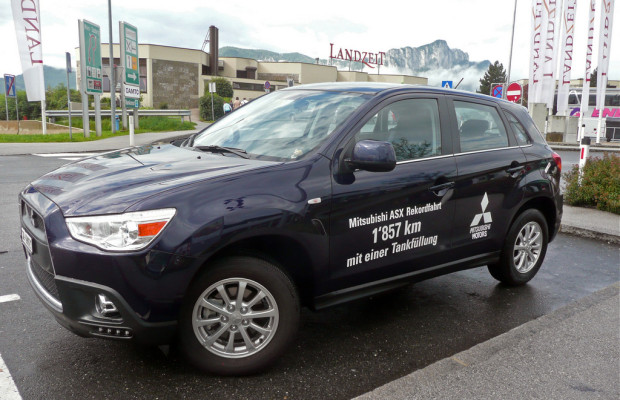 Mitsubishi ASX legt mit einer Tankfüllung über 1850 Kilometer zurück