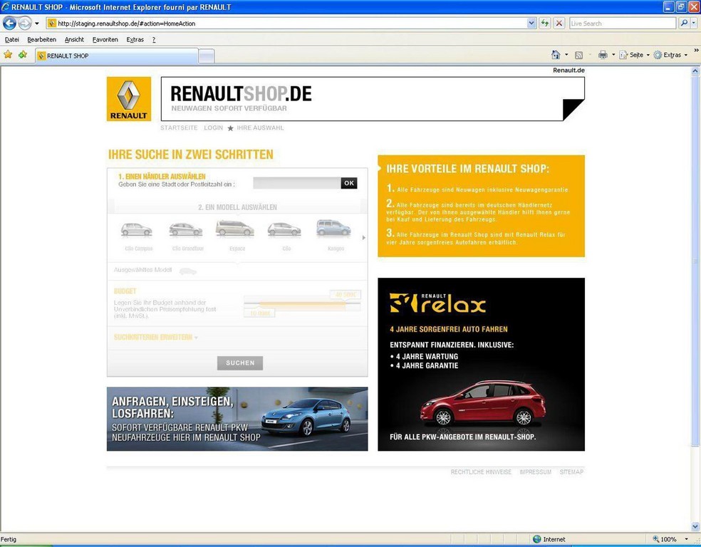 Renault präsentiert Neuwagenbörse