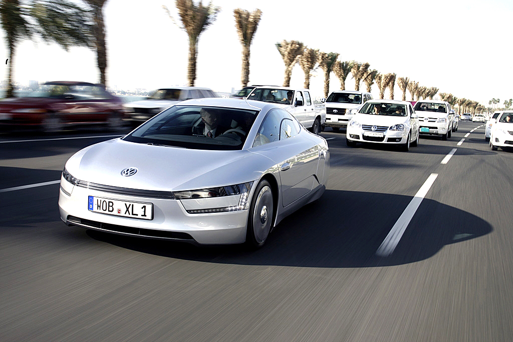 VW-Ein-Liter-Auto XL1 mit einem Luftwiderstandsbeiwert von nur 0,186. 