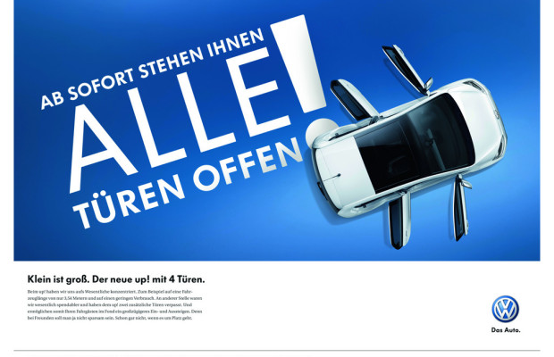 Volkswagen startet Werbeaktion für den viertürigen Up