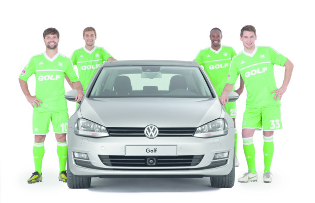 Der neue Golf ab sofort auf dem Trikot des VfL Wolfsburg