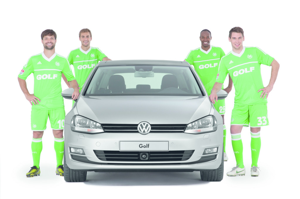 Der neue Golf ab sofort auf dem Trikot des VfL Wolfsburg