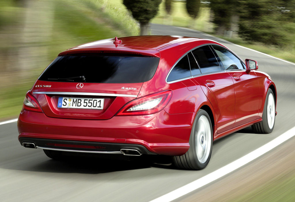 Mercedes CLS Shooting Brake: Heck-/Seitenansicht. 