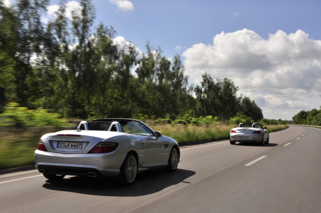 Roadster-Vergleich: Mercedes SLK 350 gegen BMW Z4 35i und Mazda MX-5