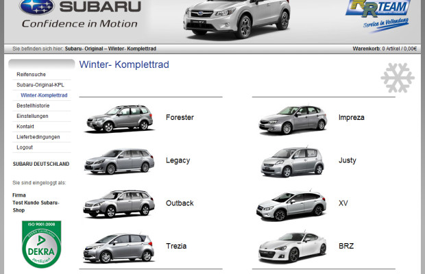 Subaru startet neues Räderportal