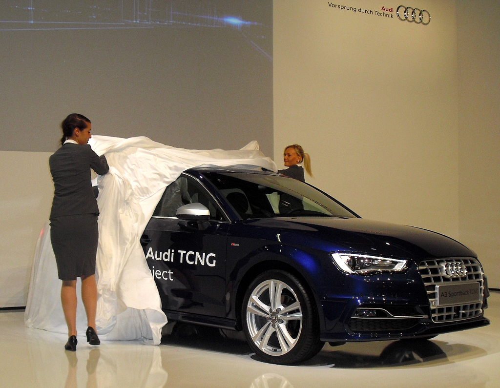 Als Weltpremiere hat Audi seinen neuen Erdgas-A3-Sportback schon enthüllt. 