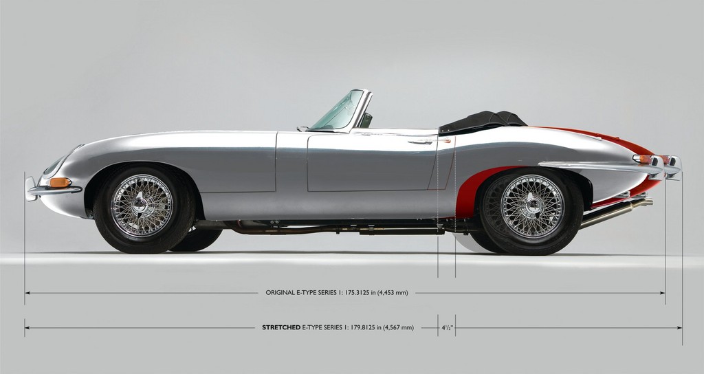 Jaguar E-Type Series 1  um 11,5 Zentimeter verlängert