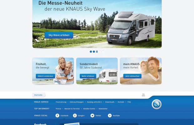 Knaus gestaltet seine Internetseite neu