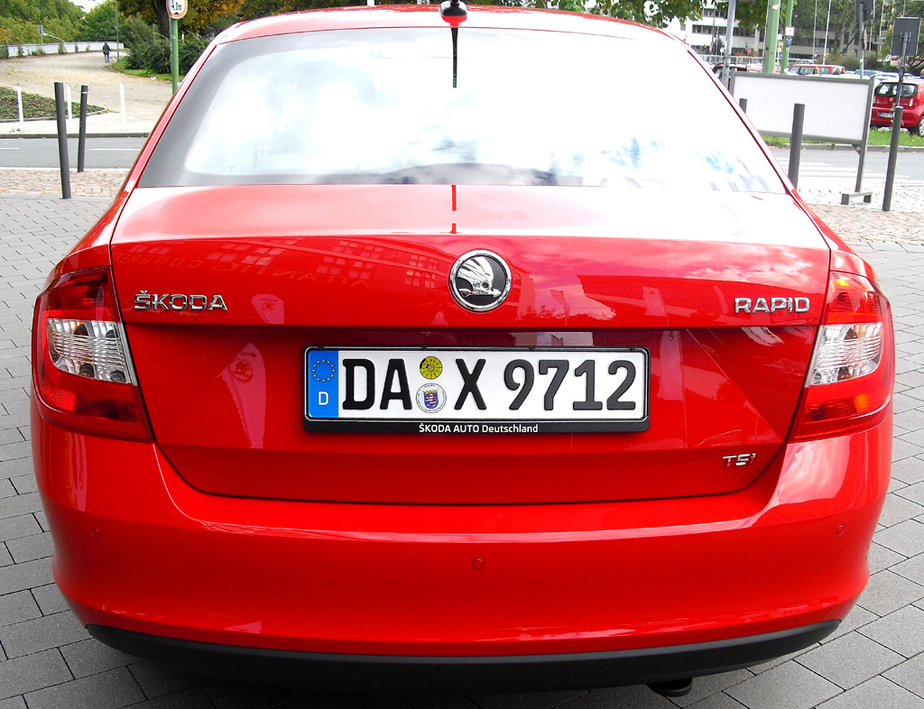 Skoda Rapid: Blick auf die Heckpartie. 